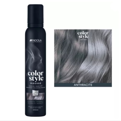 Indola Color Style Mousse, pianka koloryzująca, Antracyt/Anthracite , 200 ml