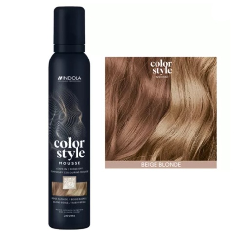 Indola Color Style Mousse, pianka koloryzująca, Beżowy Blond/Beige Blonde, 200 ml
