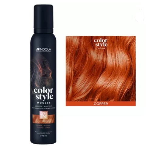 Indola Color Style Mousse, pianka koloryzująca, Miedziana/Cooper , 200 ml