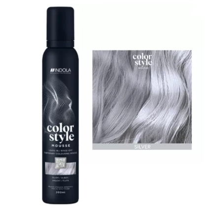 Indola Color Style Mousse, pianka koloryzująca, Srebrna/Silver , 200 ml
