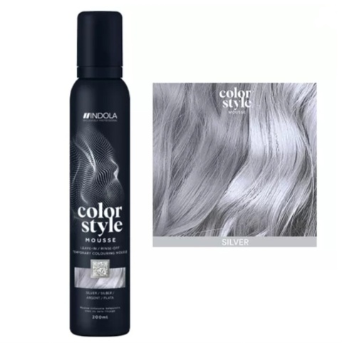 Indola Color Style Mousse, pianka koloryzująca, Srebrna/Silver , 200 ml