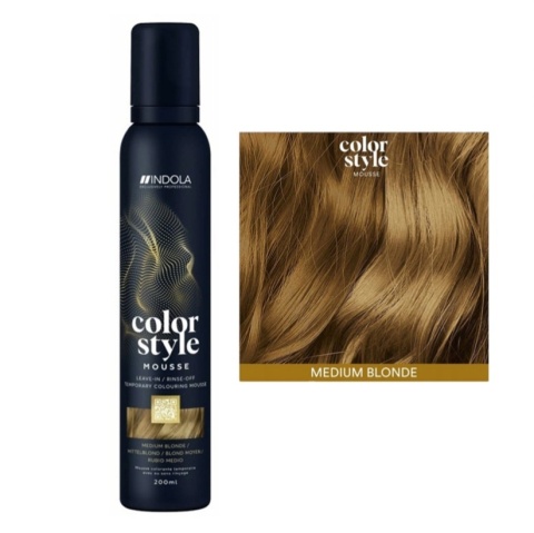 Indola Color Style Mousse, pianka koloryzująca, Średni Blond/Medium Blonde , 200 ml