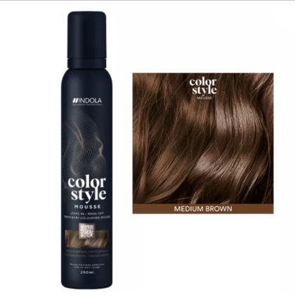 Indola Color Style Mousse, pianka koloryzująca,Średni Brąz/Medium Brown , 200 ml