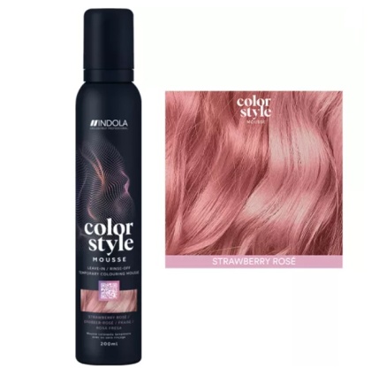 Indola Color Style Mousse, pianka koloryzująca, Truskawkowo Różany/Strawberry Rose, 200 ml